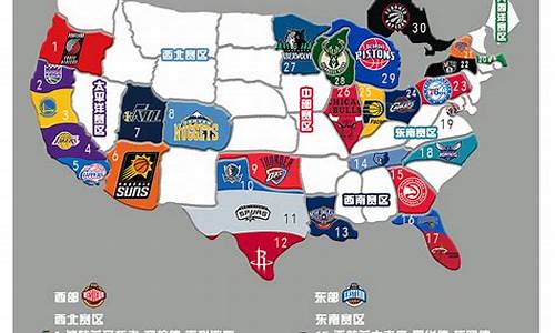 nba各球队所在州与城市地图_nba各球队所在的州